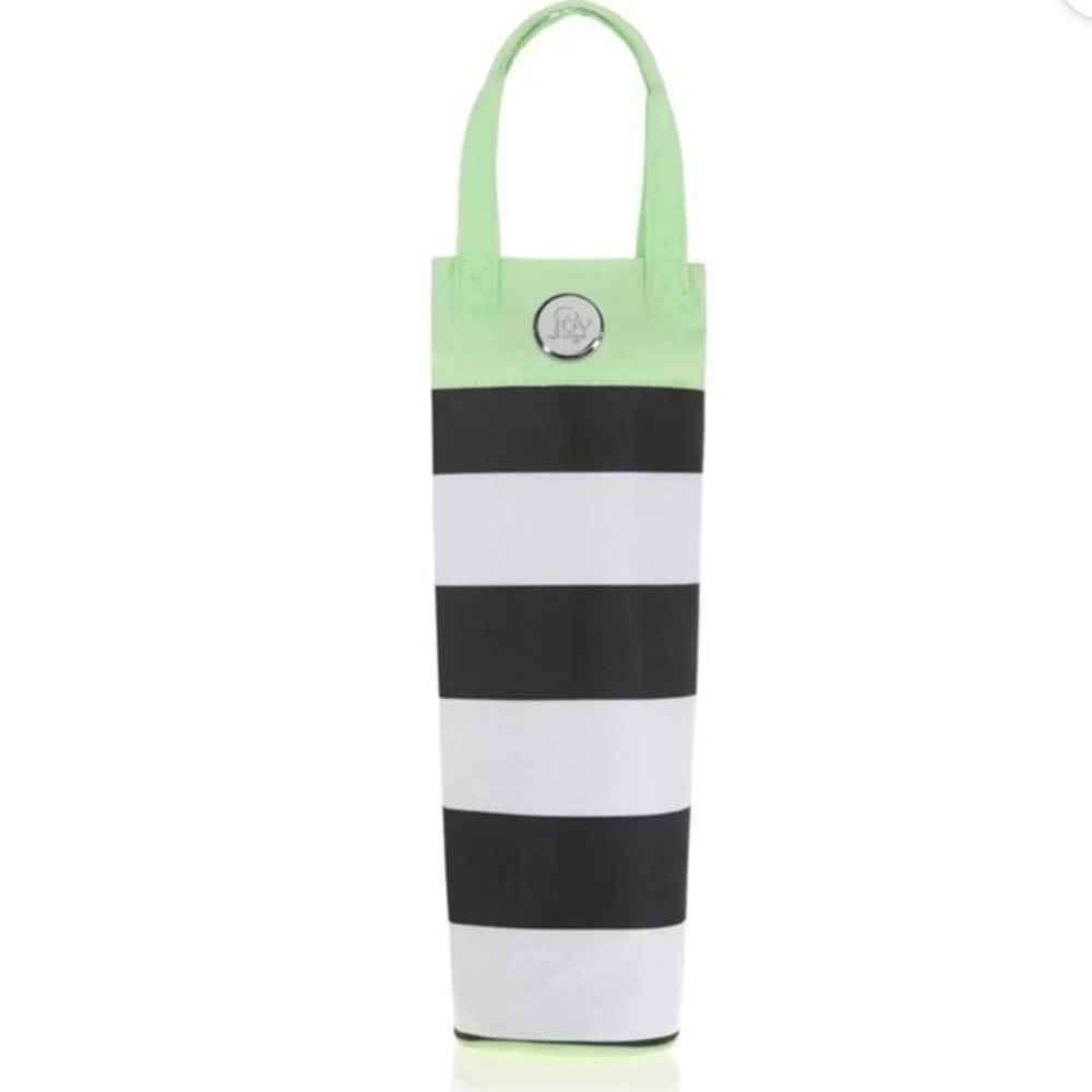 JOY Deluxe Insulated Wine Cooler Tote Bag mint/black/white NWOT